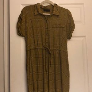 Yellow gingham collared  jumpsuit